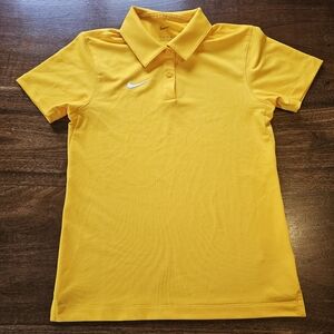 Nike Women's Polo Dri Fit Technology Short Sleeve Yellow Size XS